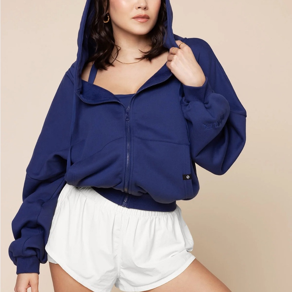 Popflex Zip Cloud Hoodie-  Women's Sapphire Blue Hoodie